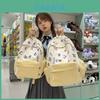 Youthful Nylon Letter Print Backpack For High School Students With Lightweight Design For Daily Use