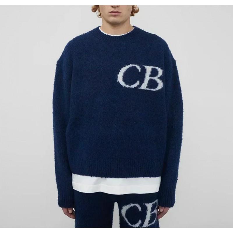 Unisex Retro Streetwear Strickpullover mit CB Rundhalsausschnitt Lockerer Sitz Acryl Pullover Herren Damen