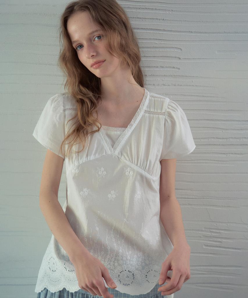 Aueonoseuteljia Dreamy Scallop Lace Blouse_White(Ob6Bl07)