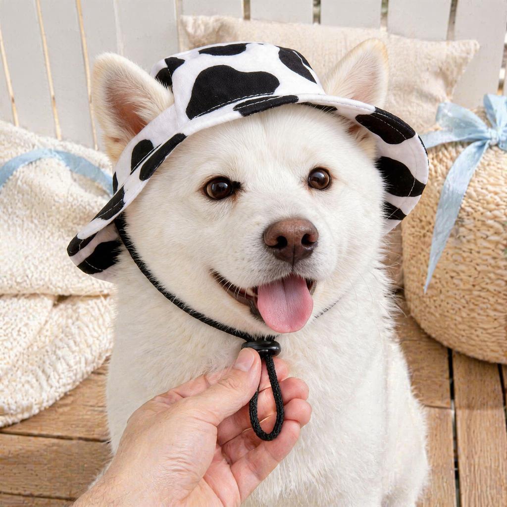 Cooling Pet Hat Dog Sun with Ear Holes, Wide Brim Protection Hat, Adjustable Secure Fit Drawstring for Small And Medium Dogs Outdoor Walking