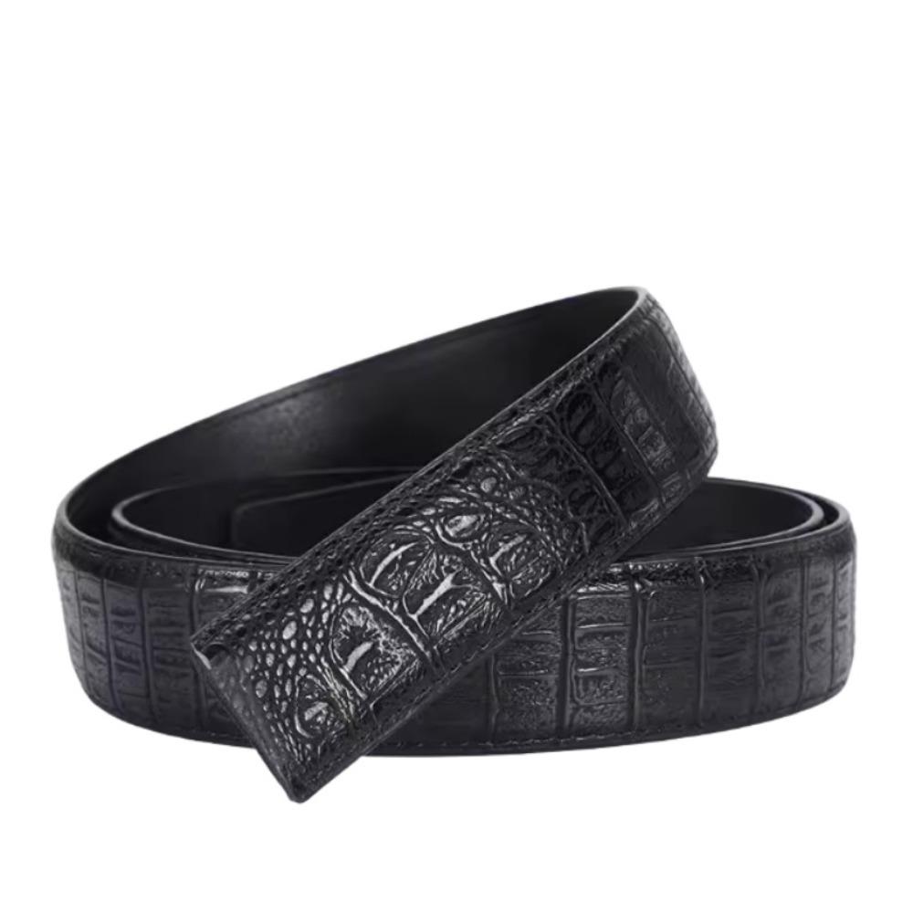 

Non-porous No Buckle Belt Crocodile Pattern Men s 3.5cm Belts Replacement Craft DIY 120cm чорний