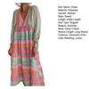 Bohemian Spring Summer Women Casual Dress Geometric Print Maxi Dress with V Neck Lantern Sleeves Loose Female Clothes