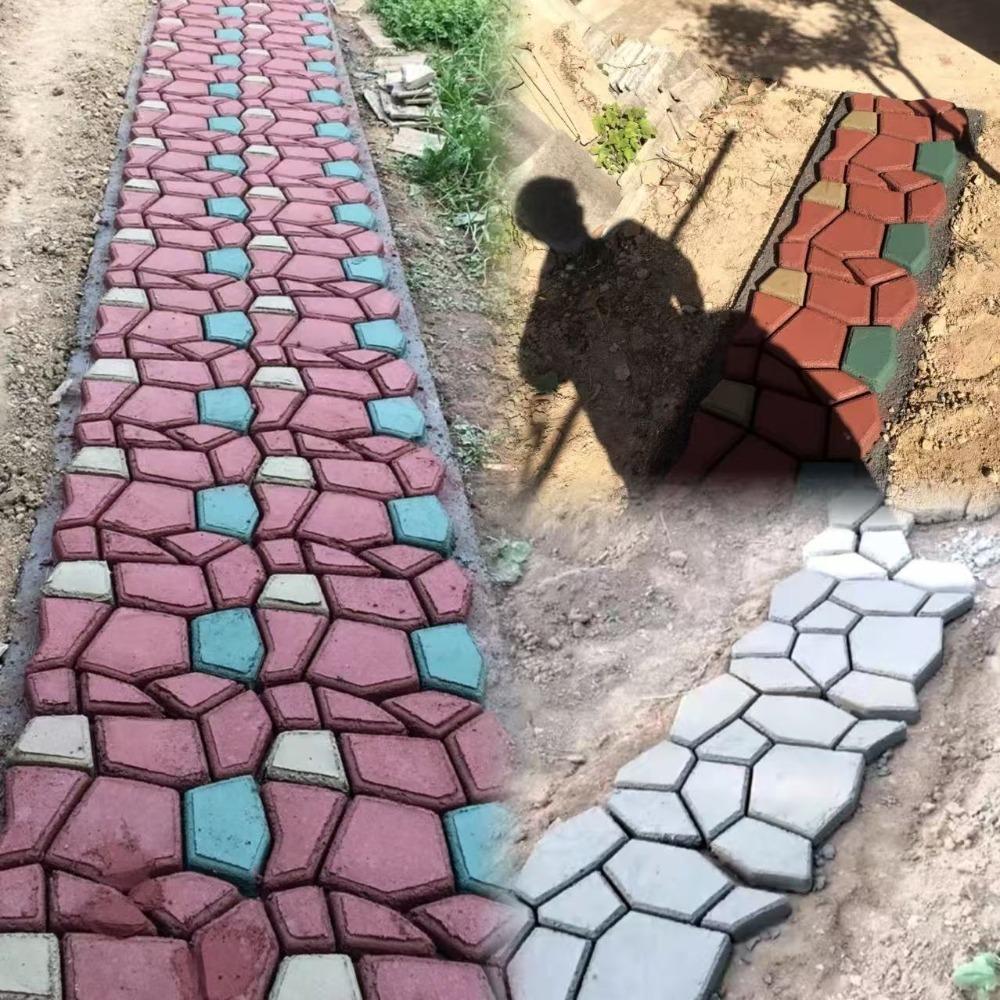 DIY Manual Concrete Paving Mold, Household Garden Walkway Making Tool, Self-made Cement Brick Path Mould