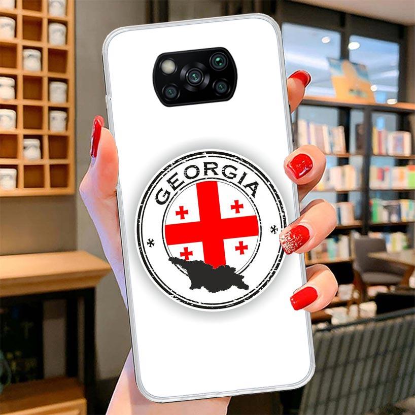 Georgia Flag Cover Phone Case For Xiaomi Poco F7 Ultra X7 X6 X5 Pro M7 Redmi 15C 15 13C 13 12C 12 10C 10 9A 9C 9T 9 Shell Poco X