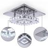 Kleiner LED-Kronleuchter Halbeinbau Kristallbeleuchtung Moderne Deckenkristalllampe für Schlafzimmer Esszimmer Flur (Warm)