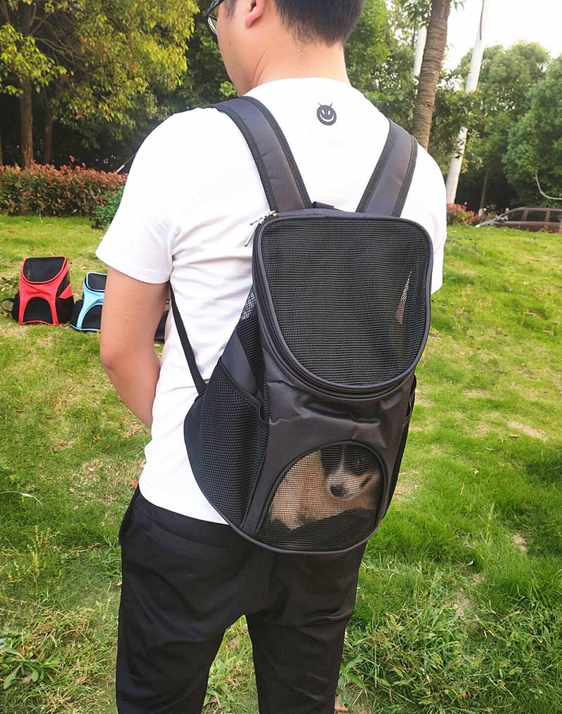 Mochila Respirável para Cão Pequeno - Oxford Mesh Ombro Duplo Bolsa Teddy