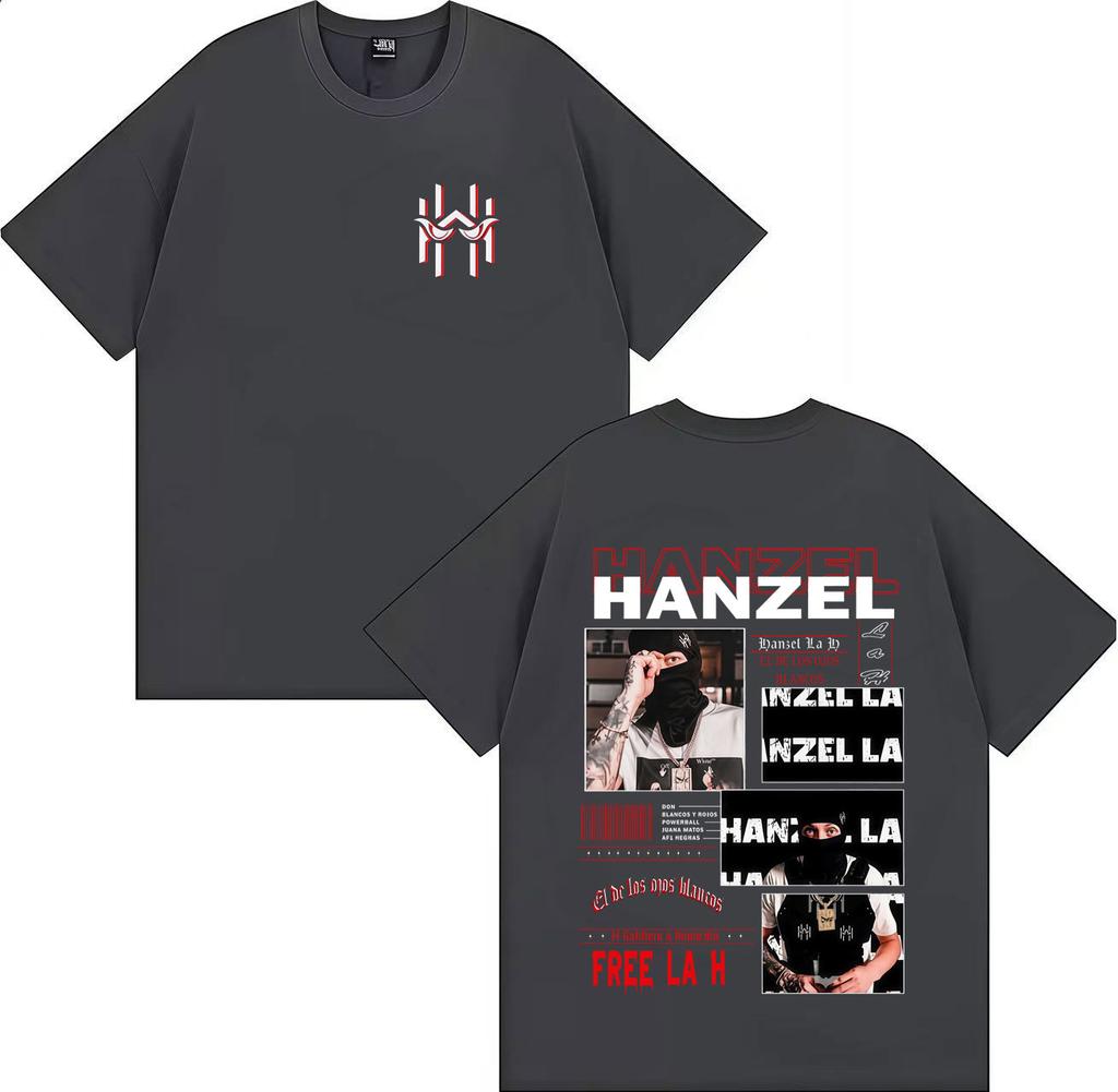 Rapper Hades 66 Free La H Album Harajuku Double Sided Print Graphic Cover Mens Clothes Gothic Short Sleeve Casual Oversized Tops