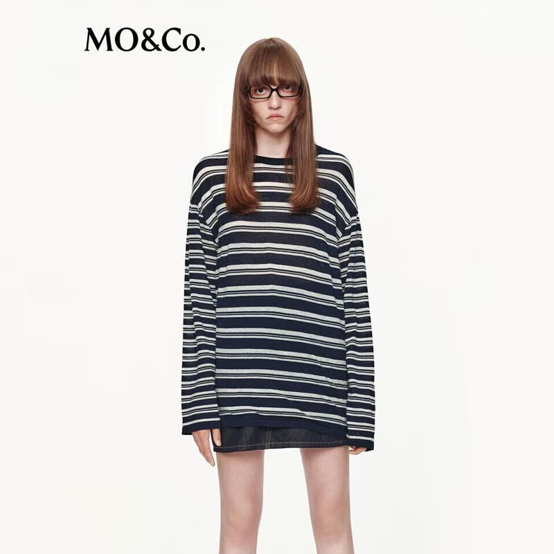 

MO&Co. Женский пуловер в полоску из смесовой шерсти M