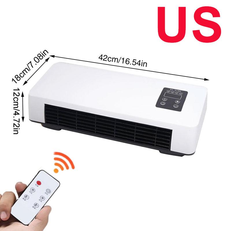 

US/EU Small Wall Fan with Heating Function Portable Mute Fan Wall Mounted Dual-purpose Fan 3 Gears Adjustable For Parlor Bedroom