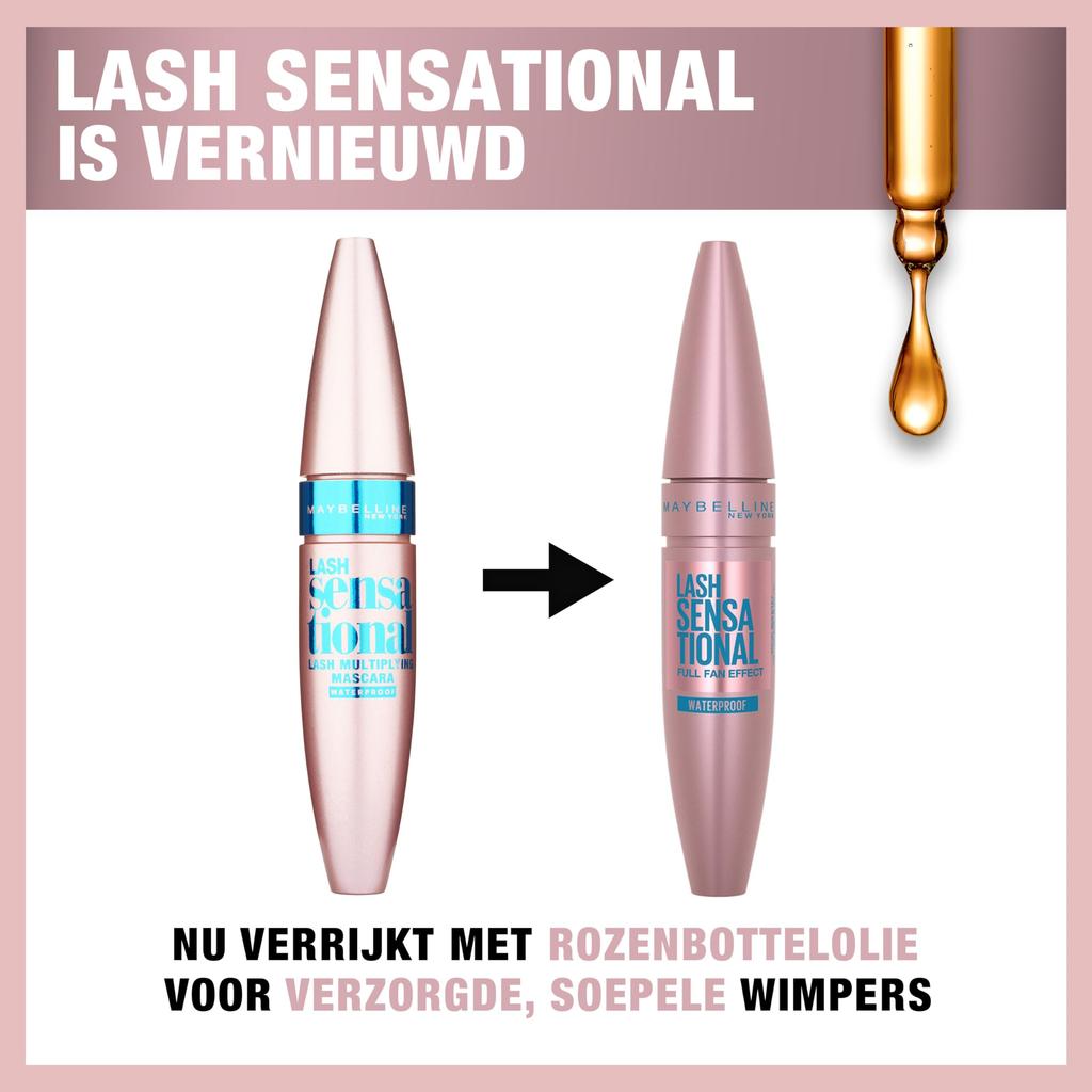 Maybelline Lash Sensational Lash Multiplying Waterproof Mascara # Black 9.4ml 0.31oz