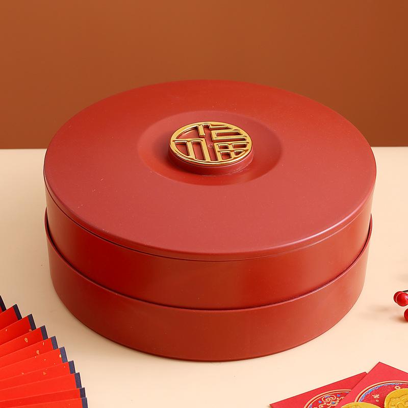 Creative Festive Fruit Plate With Lid Dried Fruit Storage Box Light Luxury Candy Plate Household Living Room Tea Table Zero Food Melon Seed Fruit Box