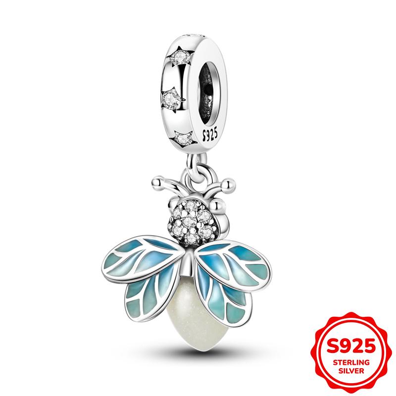 Copper Genuine Luminous Firefly Pendants Charms Bead Fit 3Mm Bracelet Necklaces For Women Luxurious DoItYourself Jewellery Crafting Gift