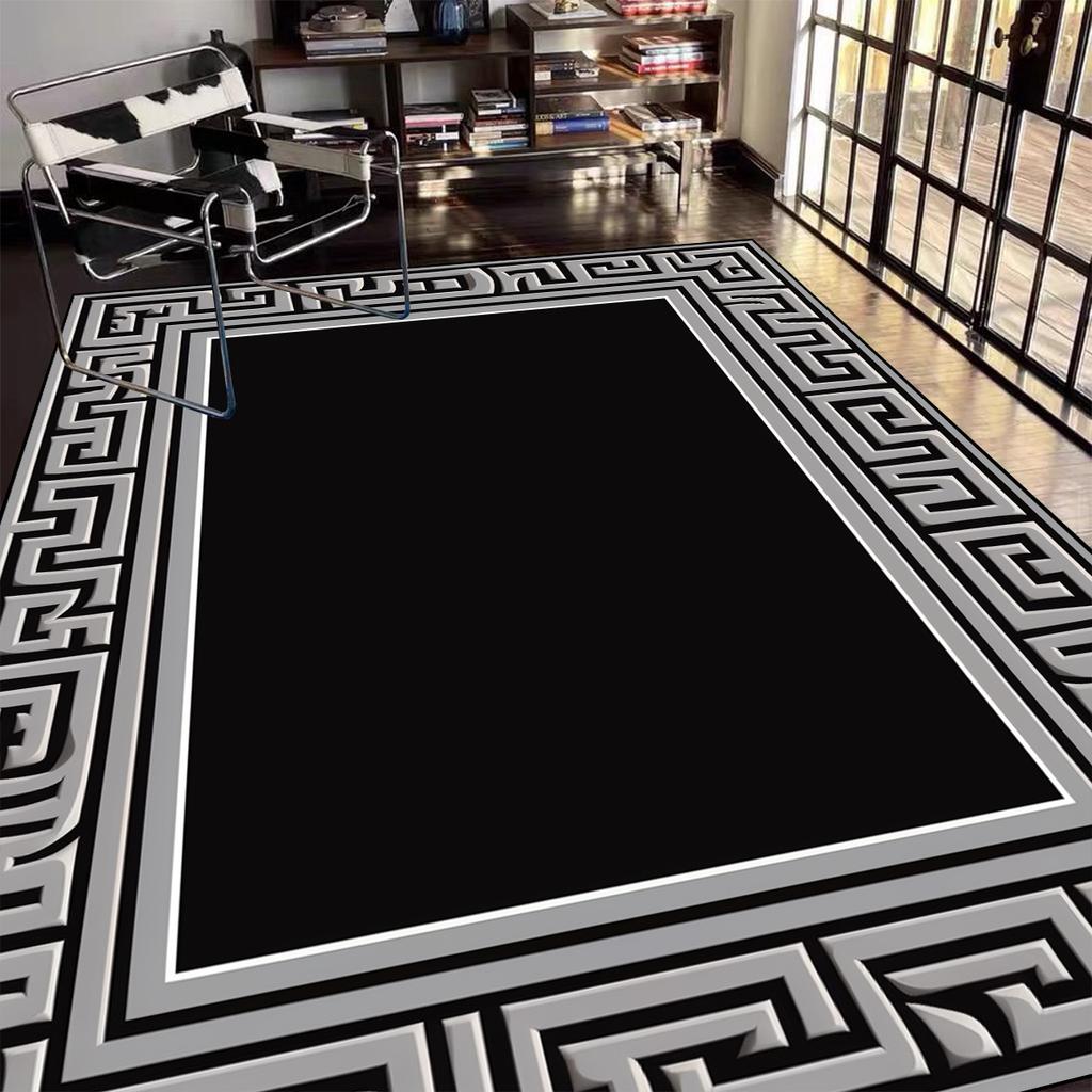 Luxury Style Golden Large Size Carpet Living Room European Decoration Sofa Area Rugs for Bedroom Washable Entrance Mats Non-slip