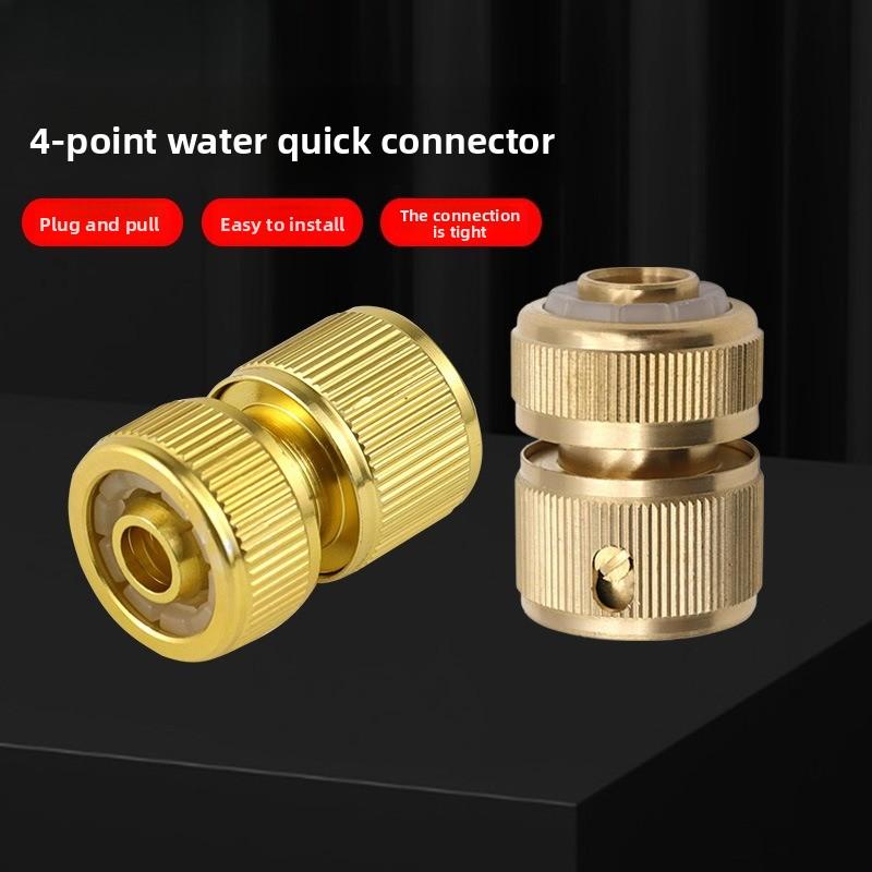 1/2" Thread Brass Quick Connector Garden Watering Adapter Drip Irrigation Copper Hose Quick Connector Fittings 1 Pcs