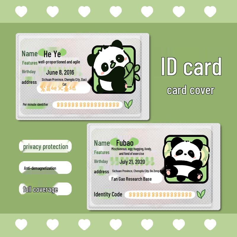 Panda ID Card Protector: Cute, Full-Coverage Blocking Sleeve for Campus Cards
