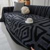Polar Fleece Plush Sofa Cover Cloth Thickness Anti Slip Sofa Towel Geometric Print Couch Seat Cushion Mat Full Coverage Blanket