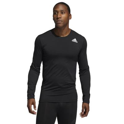 Adidas Techfit Compression z długim rękawem, męski czarny długi rękaw