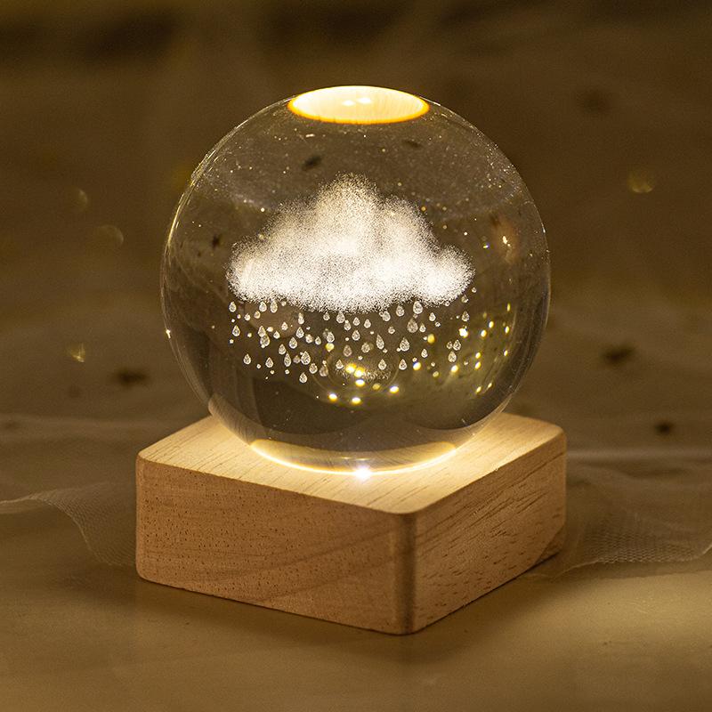 Minge de cristal 3D de 6 cm Planetă de cristal Lumină de noapte gravată cu laser Sistem solar Glob Astronomie Cadou de zi de naștere Decor pentru birou de acasă