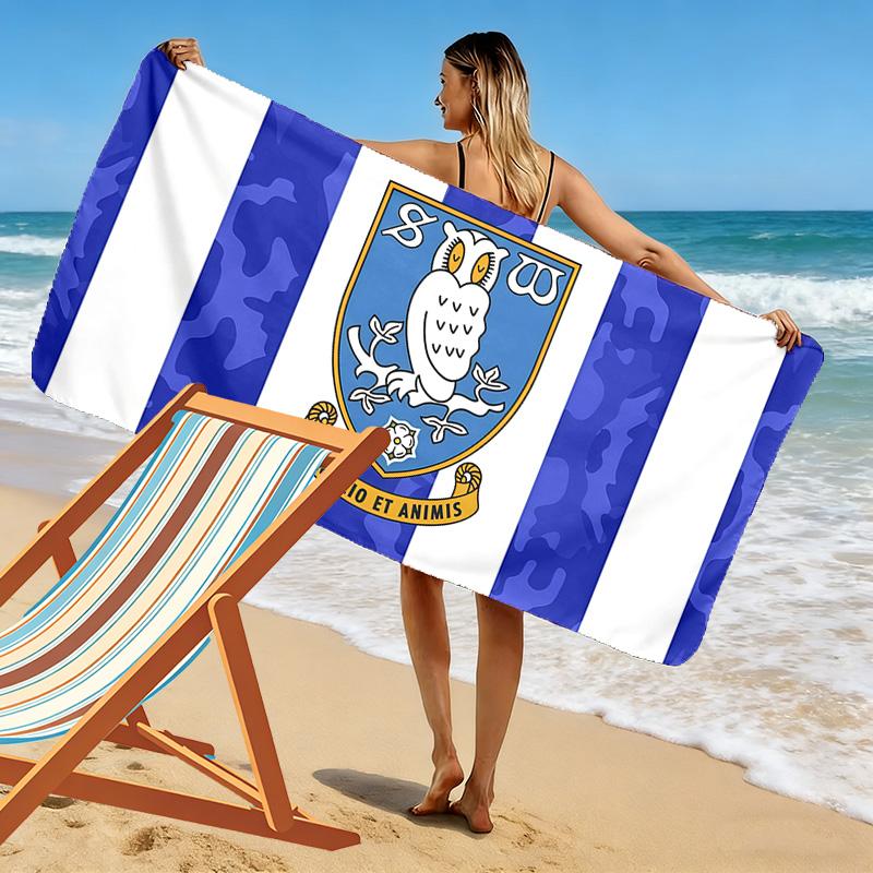 Sheffield Wednesday Print Beach Towel, Large Soft Quick Dry Towel for Beach Camping Swimming