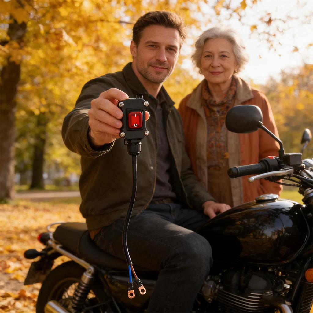 Motorcycle Power Switch Battery Disconnect Switch 30/50/100cm 12V/24V Waterproof Power Cut-off Isolator Heavy Duty Off Switch