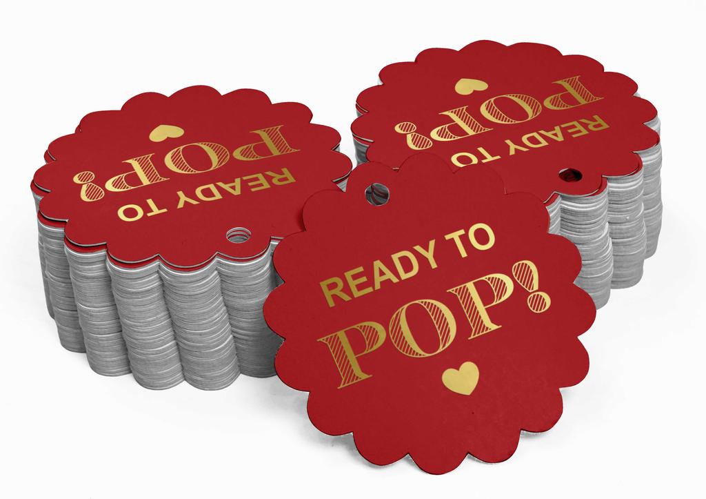 Inkdotpot Ready To Pop Baby Shower Bottle Tag Real Gold Foil Favor Hang Tags Pack Of