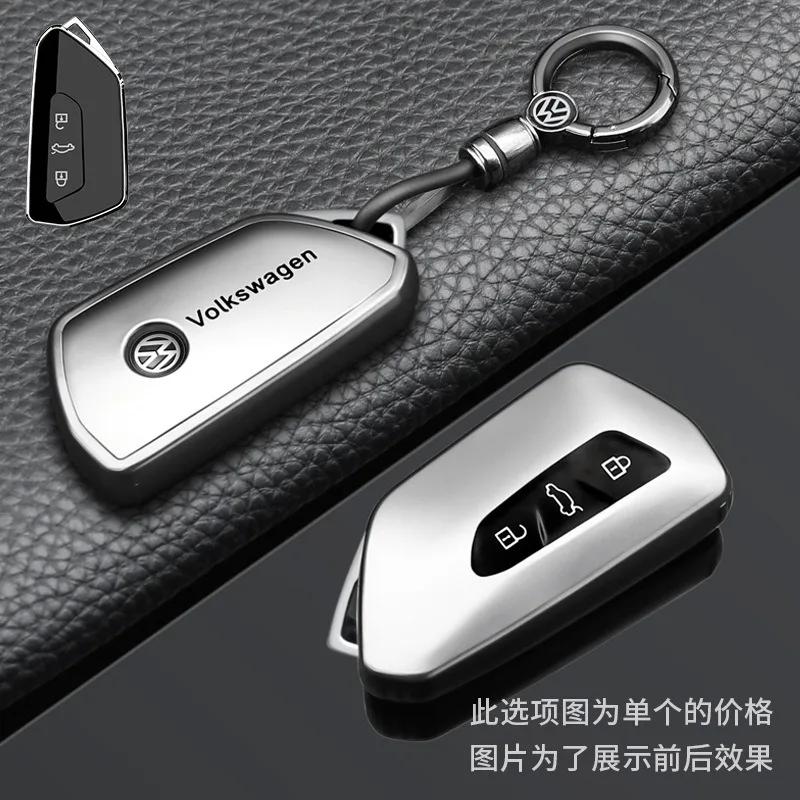 For VW Car Key Case Cover Fob Shell Keyring For VW Volkswagen Golf 7 MK7 Tiguan MK2 T-roc T-cross Auto Keyring Protector Acces