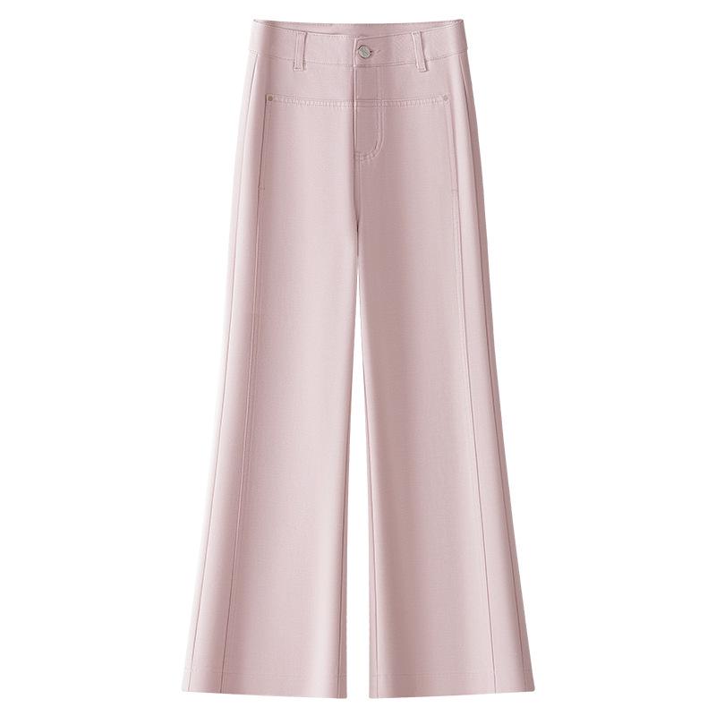 

Женские белые джинсы с высокой посадкой, микро-клеш, широкие штанины - Коллекция весна/лето 2025, стройнящие 3XL розовый