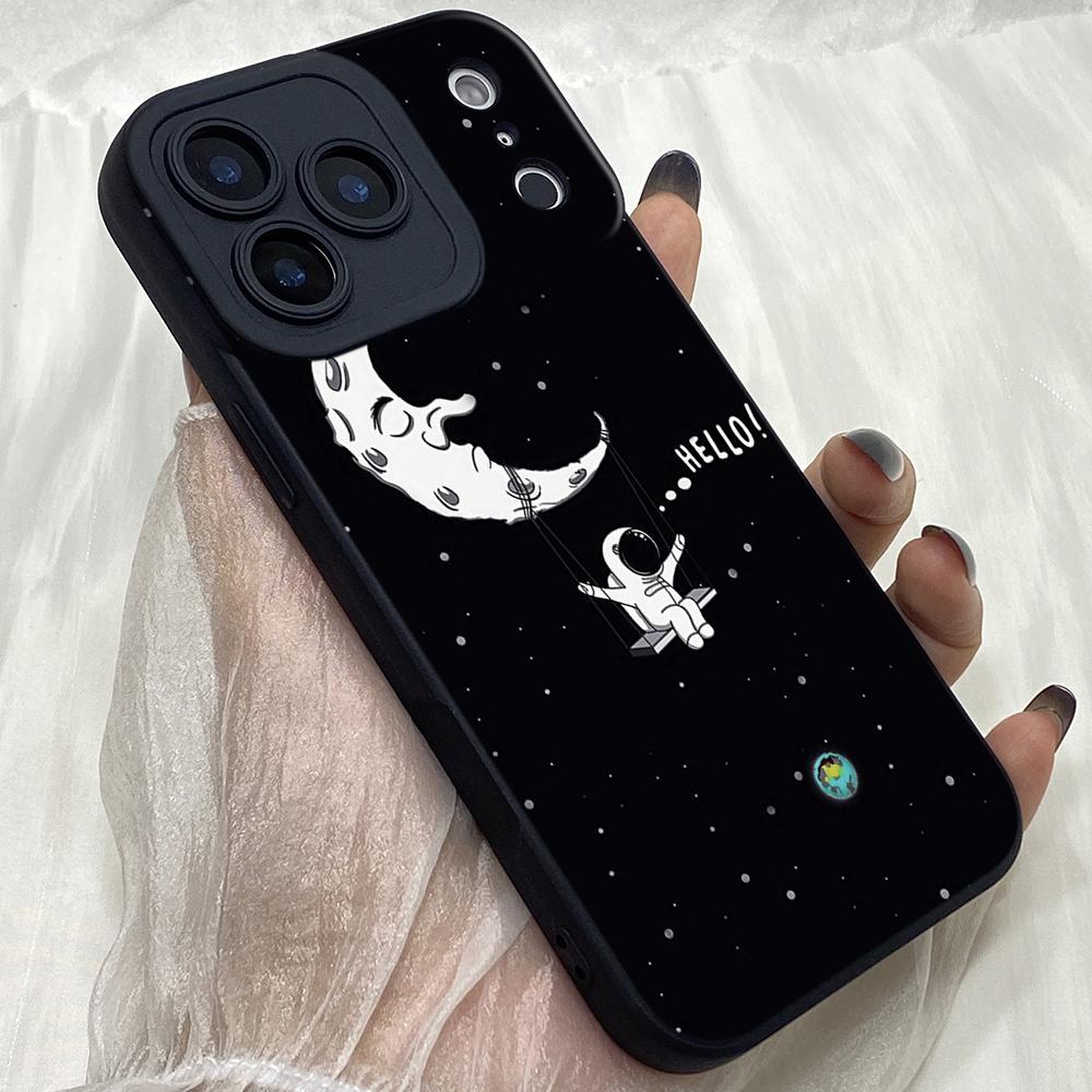M419 Art space astronaut Angel Eyes Soft Phone Cases for iPhone Samsung Galaxy Xiaomi Rdemi Huawei Honor Infinix Realme OPPO Vivo All Model TPU Case