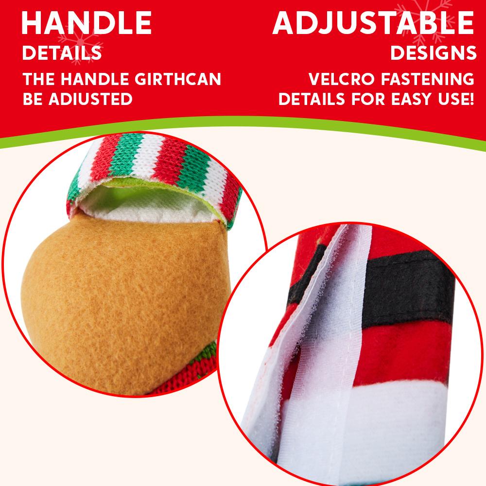 JOYFY 5 Pieces Christmas Kitchen Appliance Handle Covers for Kitchen Refrigerator Microwave Oven Dishwasher Decoration