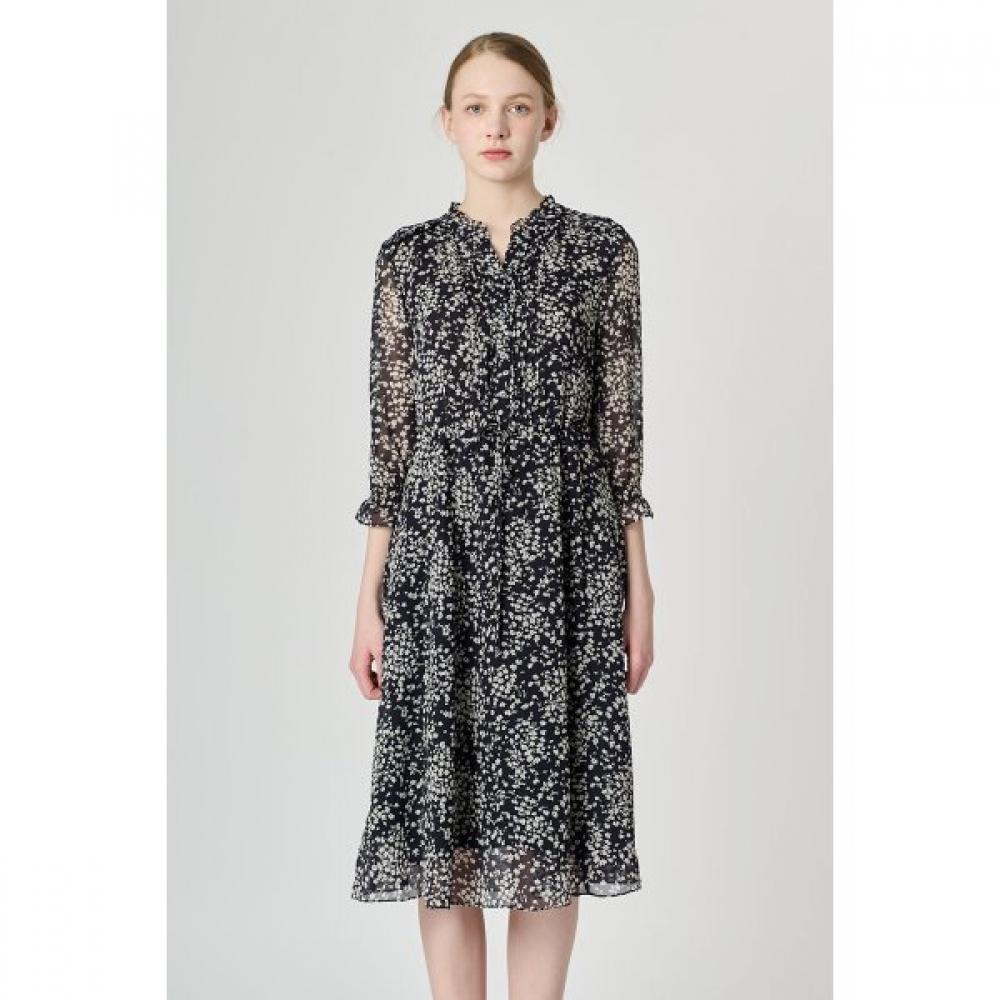 Bcbg Open Collar Pintuck Dress B3m3o699 Navy (55)/55