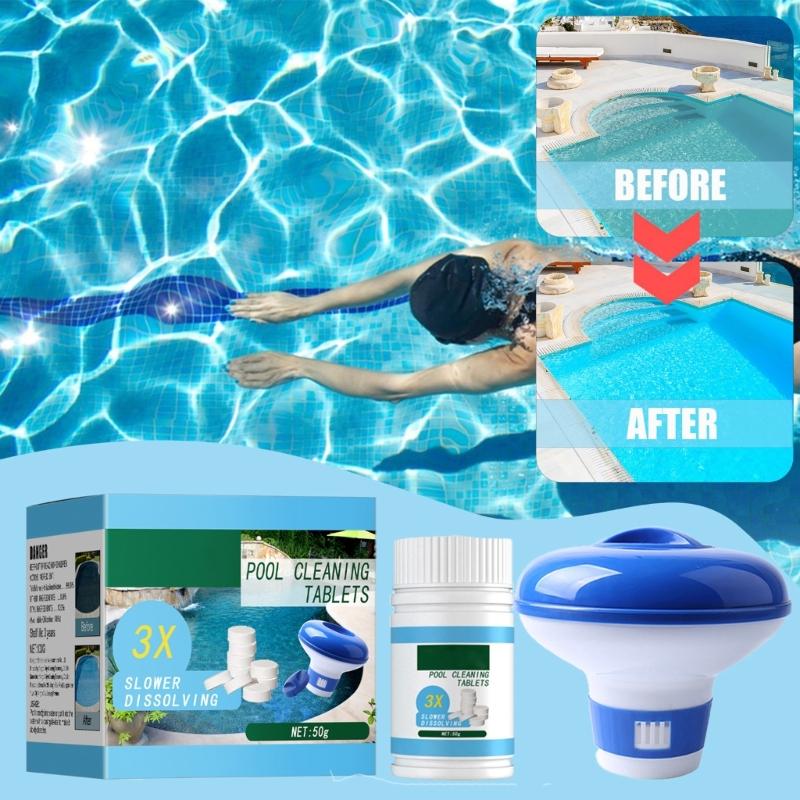 Solar Pool Floating Chlorine Dispenser Swimming Pool Chlorine Floater Bromine Tablets Dispenser  Storage Organizer