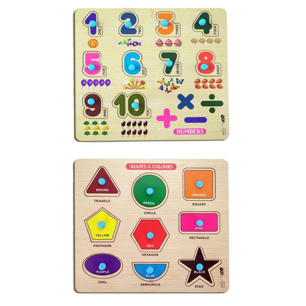 Bit Feex Kids Fort Pre Nursery Educational Jigsaw Puzzles for Adults kids Learning Toys Kit Board Game 2 pcs Set of Numbers & Animals. Educational Toy
