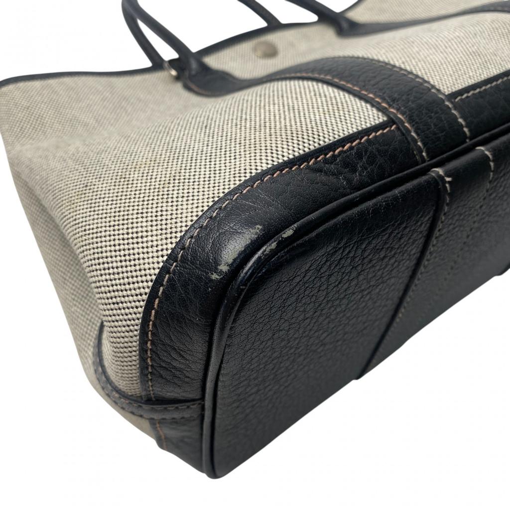 Used HERMESShoulder Bag Ivory/Navy Canvas/leather Women