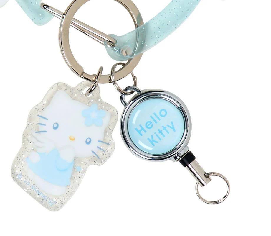 Sanrio Hello Kitty Acrylic Carabiner with Reel Silver (Sparkling Angel) NEW