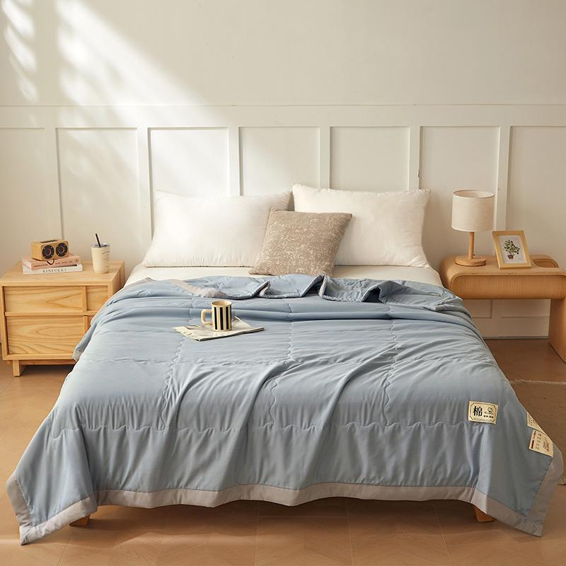 Washed Cotton Pure Color Summer Quilt With Fashion Simple Quilt Core Suitable For Bedroom Adult Children 100/150/200cm