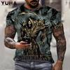Tričko se vzorem Skull Reaper 3D pánské pouliční potisk hororová série Tričko letní móda zábava pánské tričko větší velikosti