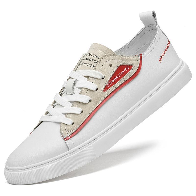 Autumn men's shoes first-layer cowhide board shoes low-top lace-up casual shoes men's trendy shoes large size