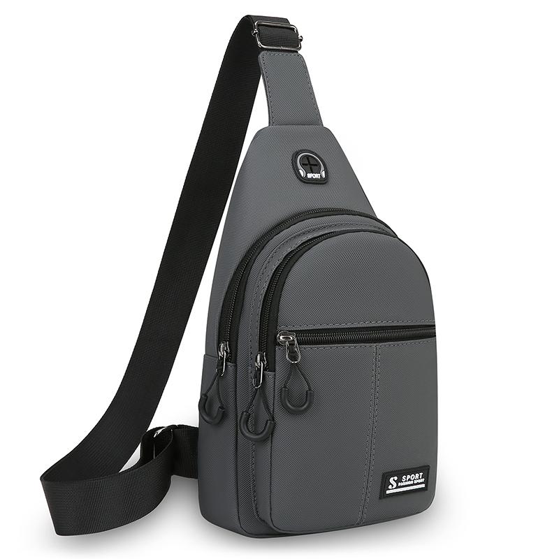 Waterproof Nylon Chest  Bag - Men's Crossbody Sling Backpack, Compact Shoulder Messenger Bag, Travel & Outdoor Hiking Pack