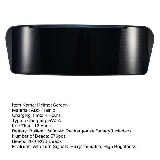 LED Helmet Screen with Turn Signals Speedometer Programmable APP Patterns Display Waterproof Night Cycling Motorcycle Bike Helmet Taillight