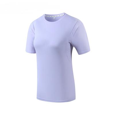 Summer Quick Drying Sunscreen Ice Silk T-shirt for Women, Running and Fitness Short Sleeved Casual Round Neck Breathable Couple Sports T-shirt