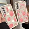 INS Cartoon Strawberry Lovely Phone Case For Samsung Galaxy A14 A15 5G S21 S22 S23 S24 S25 5G FE Ultra A25 A35 A52 A53 A54 A55