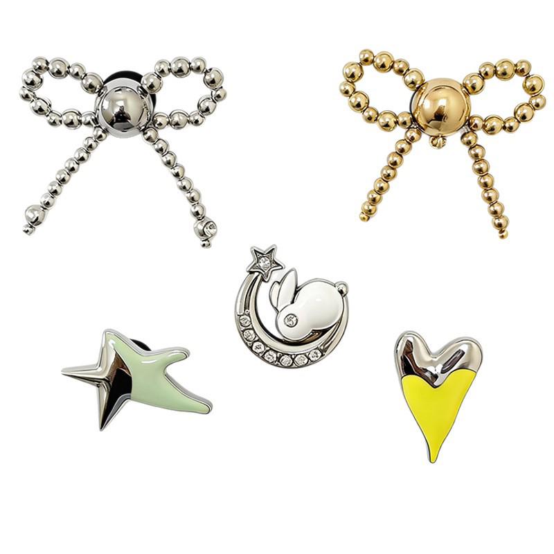 Metal Bow Shoe Flower Accessories - Decorative Buckles for Hole Shoes