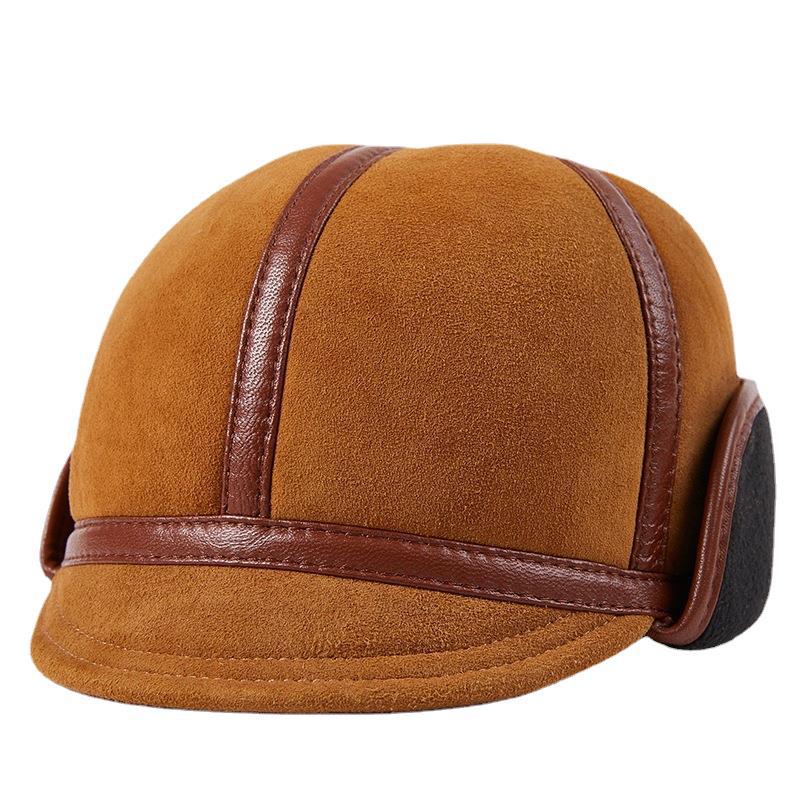 Winter Warm Genuine Sheepskin Leather Cap