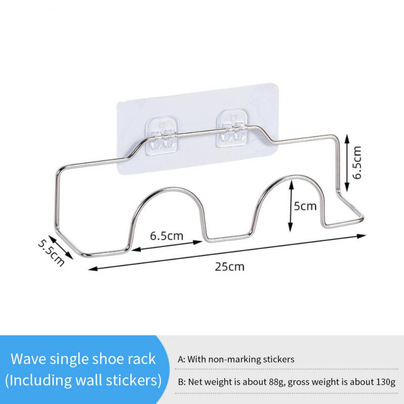 Shoes Rack Wall Mounted Stainless Steel Bathroom Organizer Shoes Organizer No Drilling Self Adhesive Hanging Shoes Rack