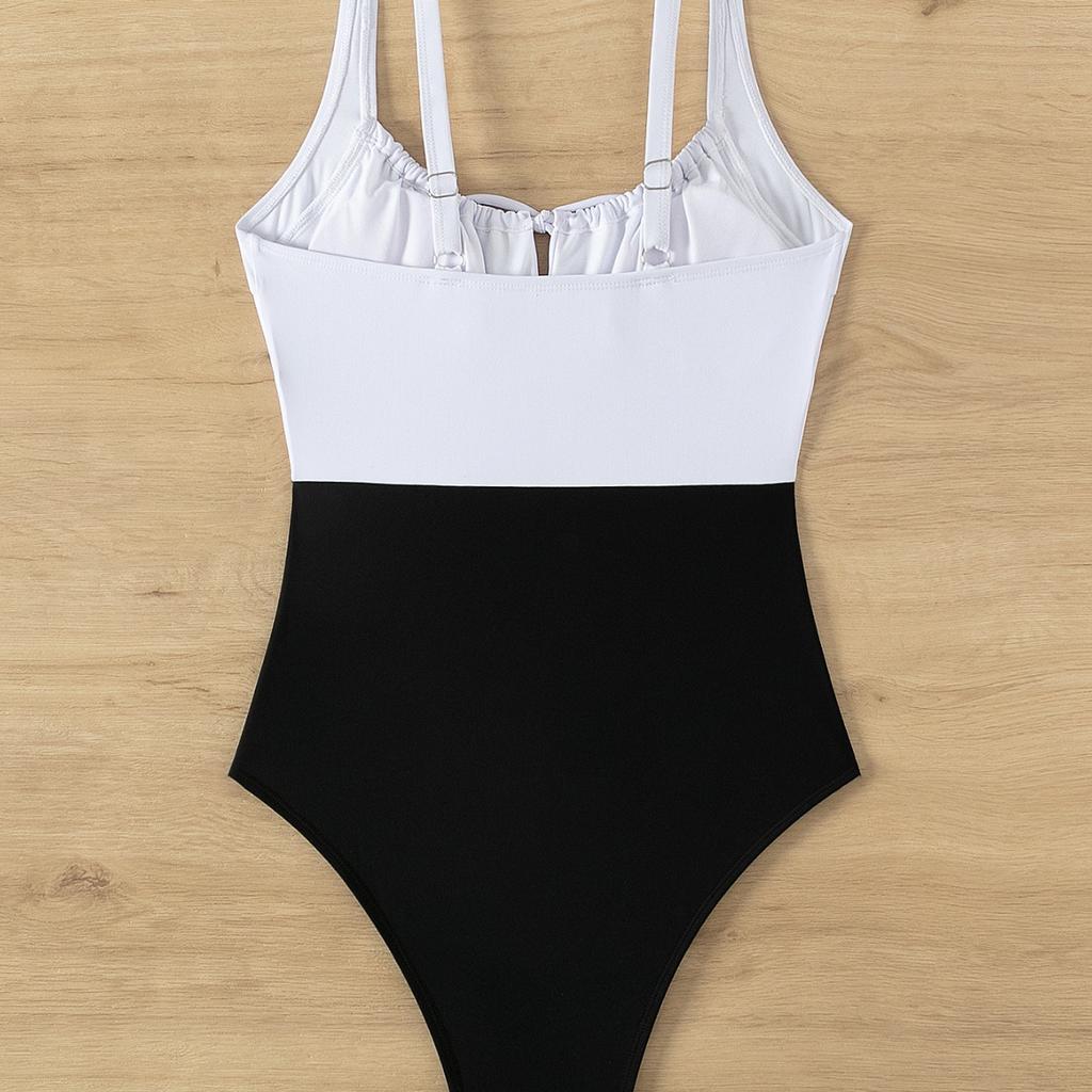Damen Badeanzug Einteiliger Hoher Taillen-Kordelzug Sexy Bikini Badeanzug für Frauen Strandmode Badeanzüge