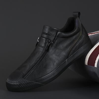 Nowy Wiosenny Styl Męskie Buty Modne Buty Męskie z Podwójnym Zamkiem Codzienne Buty Męskie Buty Deskorolkowe Wszechstronne Modne Ciepłe Skórzane Buty