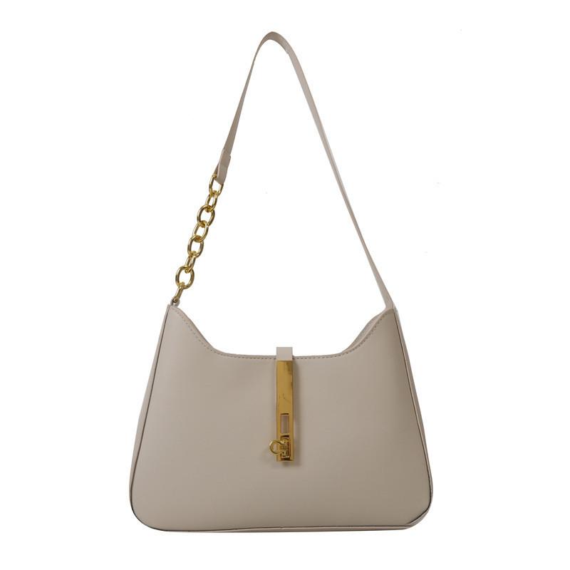 Trendy 2023 Winter New Pure Color Pu Underarm Bag French Style Shoulder Bag For Women