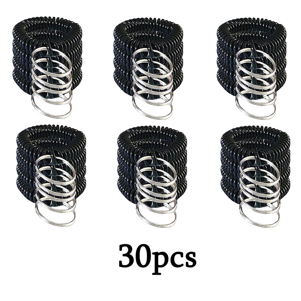 30pcs Wristlet Keychain Spring Spiral Wrist Coil Key Chain Badge Holders Wristband Key Ring Colorful Spiral Coil Hair Tie Sauna Accessaries Wrist Coil