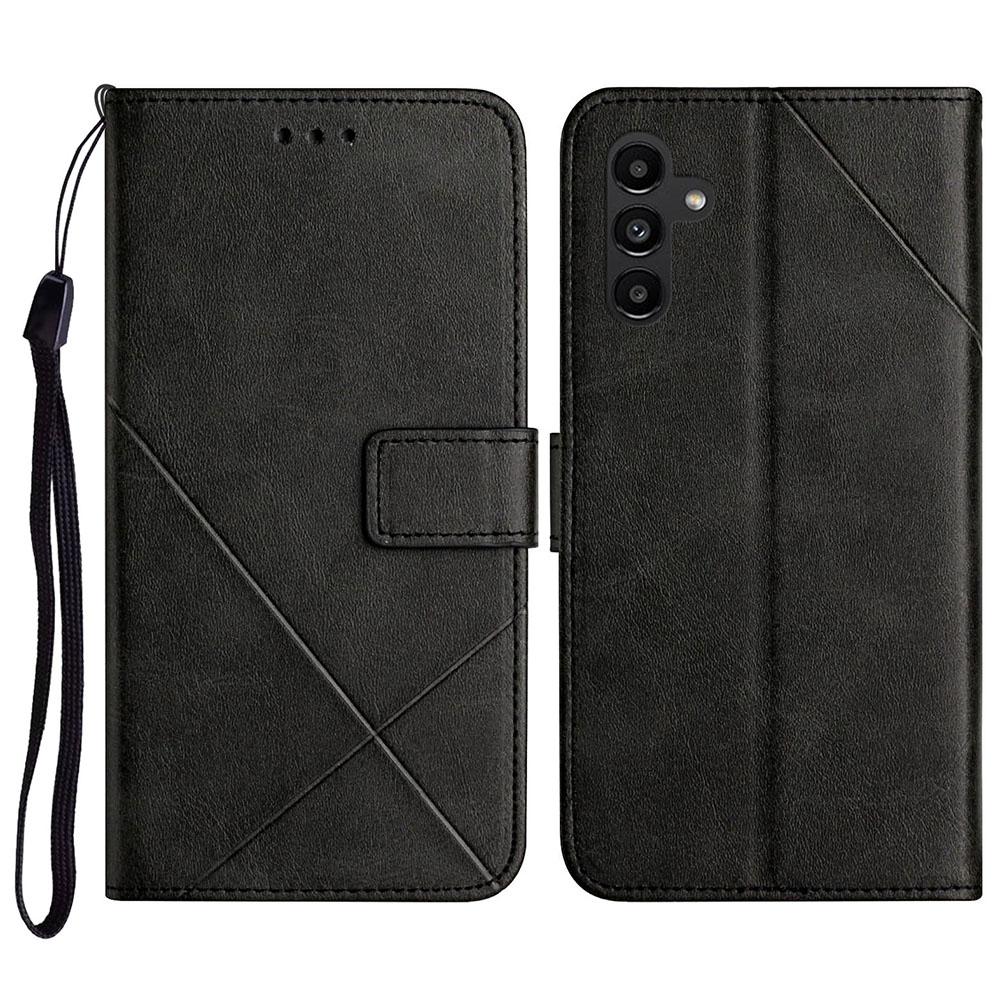 For Samsung Galaxy S26/S26 Pro Case Line Pattern Wallet Leather Phone Cover with Wrist Strap