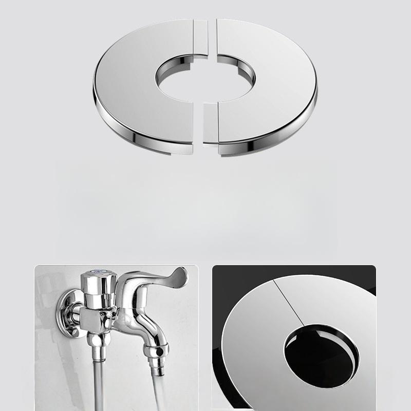 1pc Faucet Decorative Cover Self-Adhesive Stainless Steel Round Covers Shower Water Pipe Wall Hole Cover Bathroom Accessories